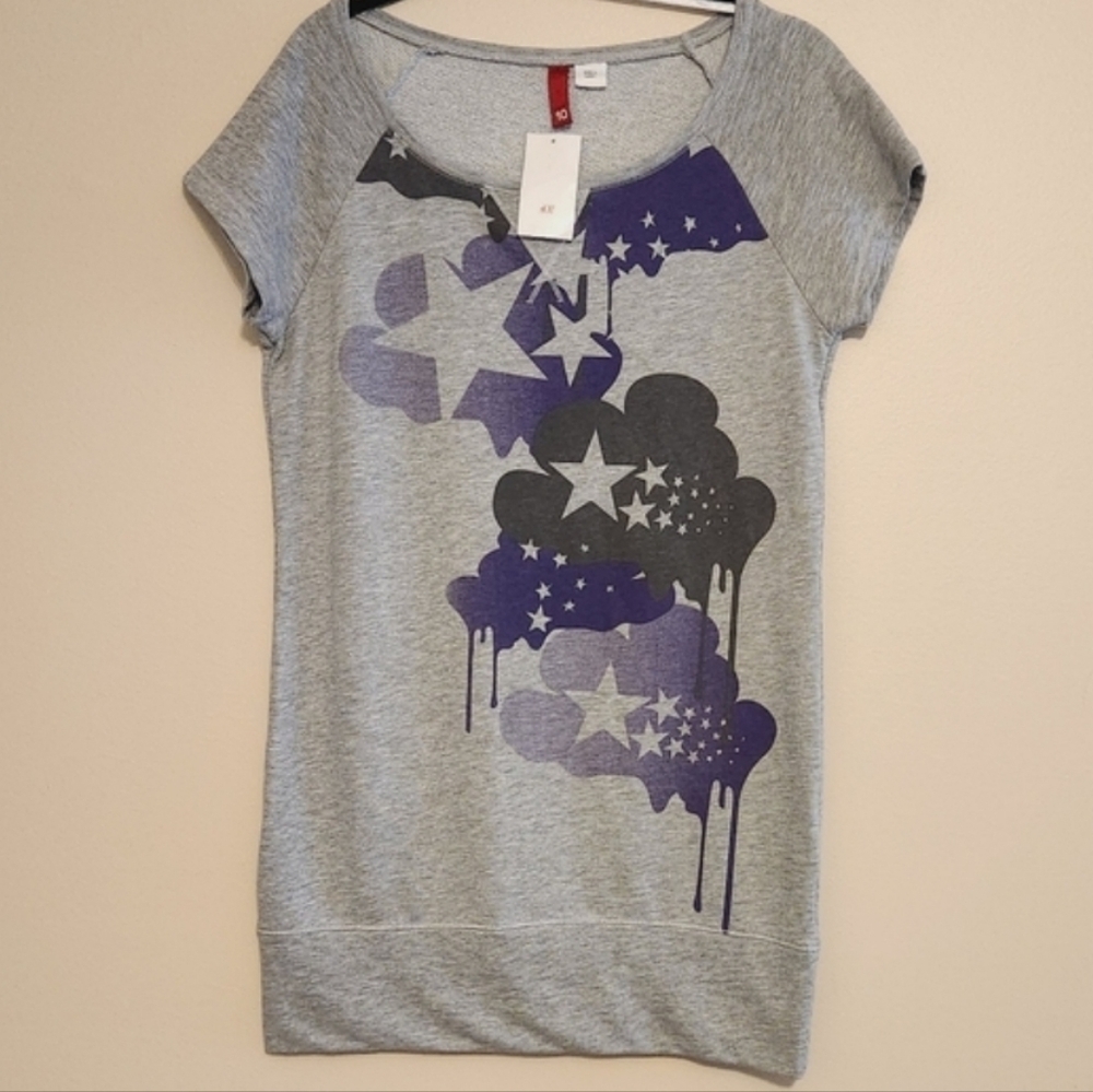 NWT DIVIDED Graphic Print Tunic Top